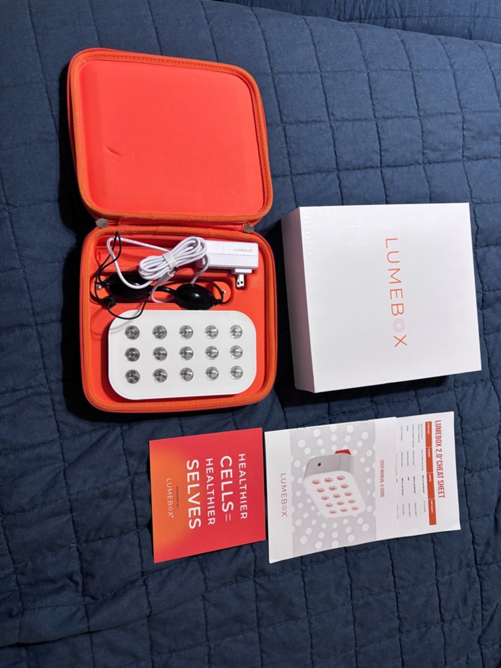 Lumebox Red LED Light Therapy Device with Red Carry Case